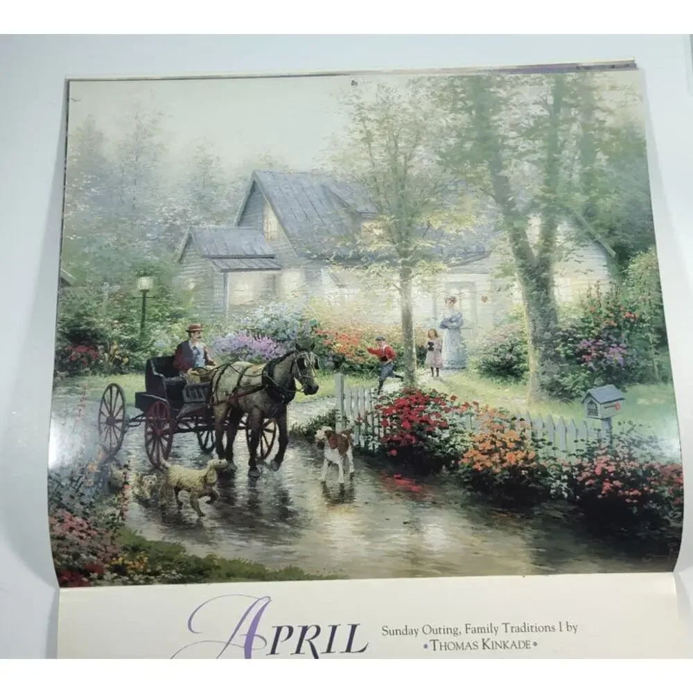 Thomas Kinkade Painter of Light Wall Calendar 1995 Frameable Artwork